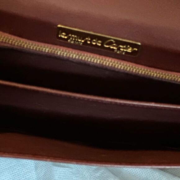 Cartier Vintage Le Must de Cartier Bordeaux Leather Clutch Bag - Picture 10 of 12